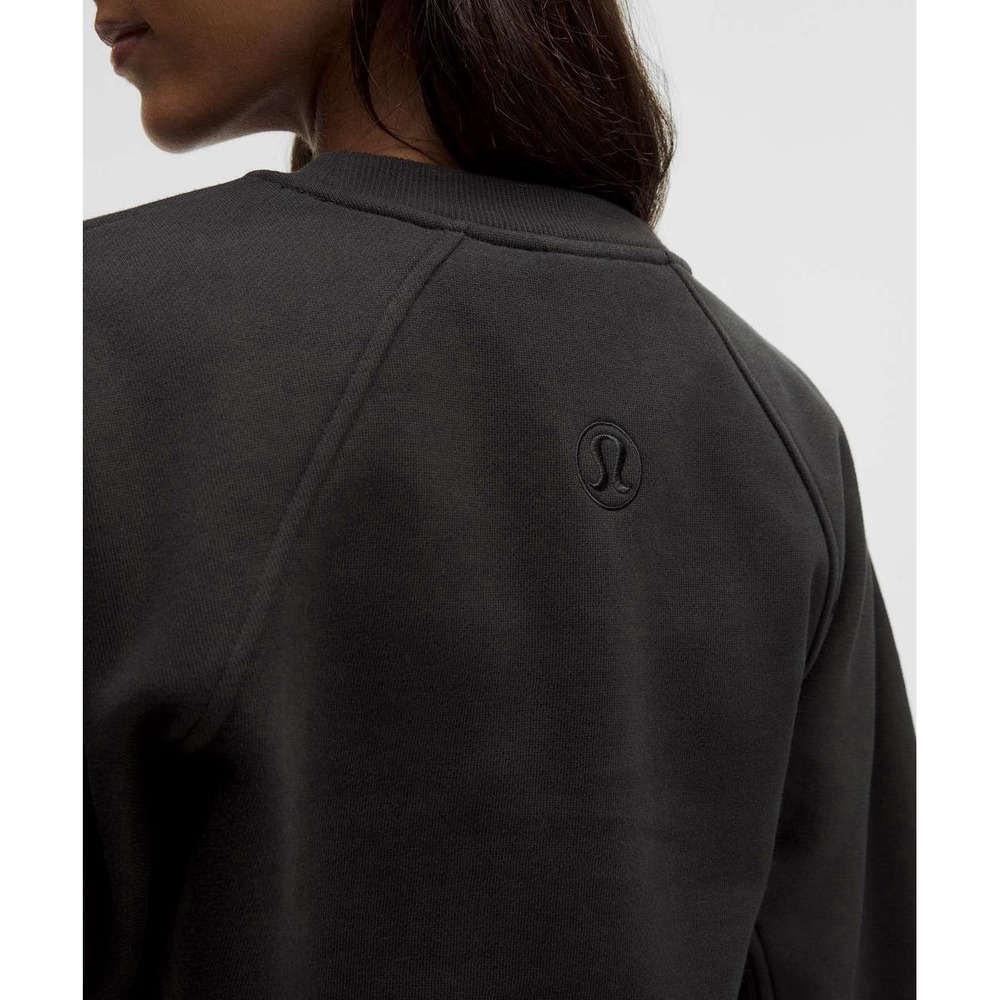 NWT Lululemon Scuba Cropped Relaxed Crewneck Black XS - Picture 4 of 10